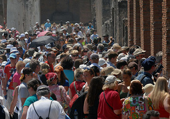Tourists in Pompeii