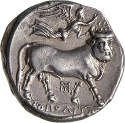 River Sebethus on Neapolis' coin